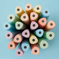 Crayons HB couleur macaron, 10 couleurs, corps triangulaire en plastique, prise ergonomique 3 faces avec embout et gomme, pour l'école et le bureau