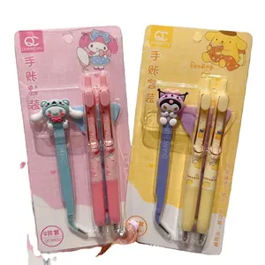 DHF 24pcs/box Sanrioed My Melody Kawaii Four-piece Scrapbook Set Nicking Tool Tweezers Dispensing Pen School Supplies