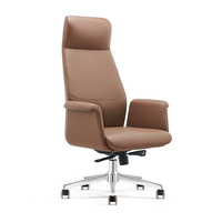 Chaise de bureau de direction en cuir de luxe confortable avec dossier haut réglable et pivotant sur mesure