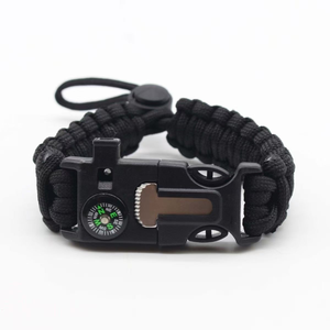 SFB86 803 Survival Bracelet Outdoor Survival Kit with Whistle Compass <b>Fire</b> <b>Starter</b> Adjustable Bracelet - Product Image 2