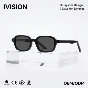 Kacamata Hitam Propionic Acid Insert European American Full Frame Square UV400 Protection High-End Fashion untuk Pria Wanita Ukuran Kecil - Product Image 1