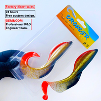 Vente Chaude Leurre de pêche souple en plastique, type ver, à queue bouclée, haute simulation, nageur, grand format