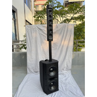 Altavoz de Columna MARCO K22 Pro de 6*3 Pulgadas, Subwoofer Activo Recargable de 2*10 Pulgadas y 300W, Micrófono Inalámbrico, Sonido de Aluminio