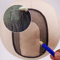 Crochet à Manche Bleu en Gros pour Fabrication de Perruques en Dentelle, Outils d'Extension Capillaire en Plastique et Accessoires de Perruques