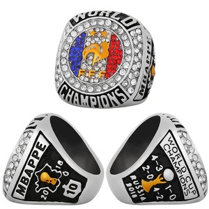 Bague en alliage avec pierres précieuses, championnat de football Russie France <span class=keywords><strong>2018</strong></span>, joueur Mbappé, cadeau d'anniversaire pour homme - Product Image 6