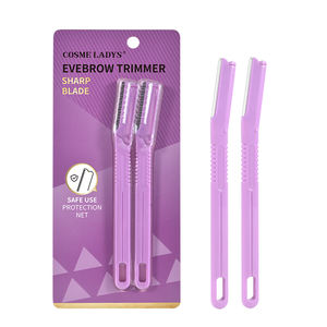 Экологичная Бритва для бровей из нержавеющей стали и АБС для удаления волос на лице, набор из 2 предметов с легким триммером для бритья для женщин - Product Image 4