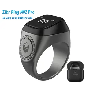 Zikr Ring M02 Pro Metal Counter Muslim Smart Ring with Tasbih Azan Zikr Ring with 120mAh Charging Case Tasbeeh Counter