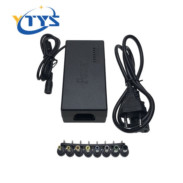 YTYS AC-DC 96W Adjustable 12-24V Laptop Universal Power Adapter 8 Ports Plug-in Multi-plug Multi-function Charger 2-Year
