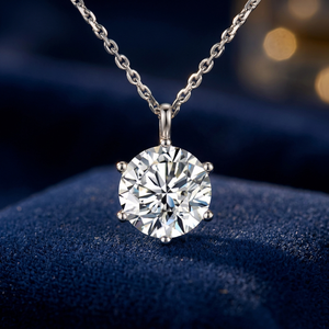 Collier pour femme avec diamant rond cultivé en laboratoire IGI 1 carat, clarté VVS1, couleur D, or 18 carats, cadeau de mariage, directement de l'usine - Product Image 1
