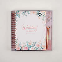 Agenda de planification de mariage, organisateur de calendrier quotidien, journal de budget de la mariée, bloc-notes, livre d'invités de mariage