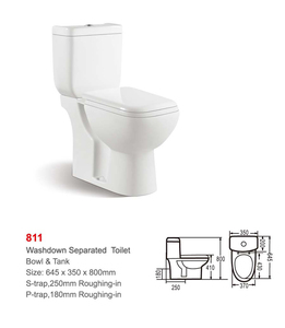 MING LIU Set <span class=keywords><strong>WC</strong></span> e Lavabo in Ceramica, Vaso da Bagno a Due Pezzi con Sifone a S, Vendita all'Ingrosso dalla Fabbrica - Product Image 2