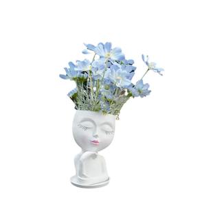 Pot de fleur succulent artisanal en résine moderne verte ornement de cour de jardin extérieur créatif avec <span class=keywords><strong>repose</strong></span>-menton à une main - Product Image 2