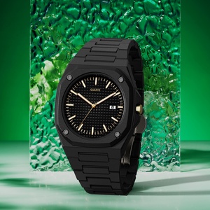 Montre d'affaires pour hommes de haute qualité, montre à quartz étanche avec date, montre en plastique légère, montre noire classique - Product Image 5