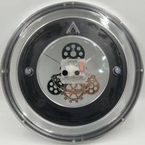 電気メッキフレームブラック13インチヴィンテージギアプラスチック装飾壁掛け時計 - Product Image 6