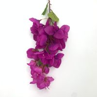 Ranting Bunga Bougainvillea Buatan Tangan 80cm Modern Kuning Oranye Dekorasi Rumah Pengaturan Pesta Pernikahan Terbuat dari Kain