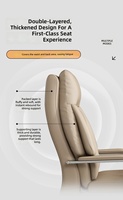 Fauteuil de Direction Moderne à Dossier Haut en Cuir Véritable avec Commande Vocale, Massage, Chargement USB, Moteur Silencieux, Rotation 360°, Chromé, pour Bureau à Domicile