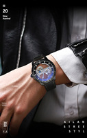FORSINING Montre mécanique automatique à mouvement à pont unique évidée pour hommes montres étanches en cuir véritable pour hommes