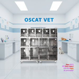 Equipo Médico Veterinario OSCAT, Jaula para Animales con Panel Inferior Extraíble, Se Convierte en una Jaula Más Grande para Clínica Veterinaria - Product Image 1