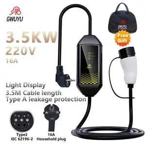 GWUYU Factory OEM ODM EV Charger For Electric Vehicles 7KW 32A Single Phase For Charging Stations Portable EV Charger