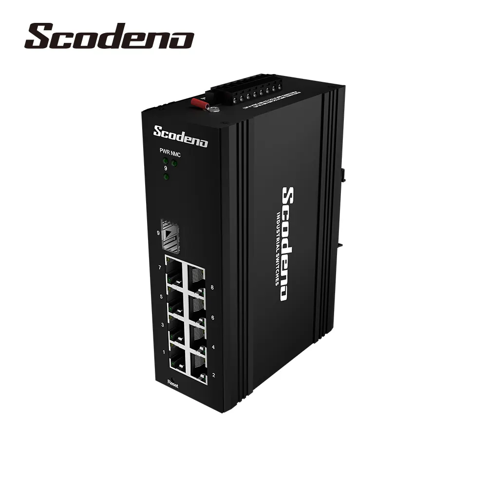 Scodeno Industriale 1*2.5G SFP Ethernet Gestito Switch 8 Port POE & POE +