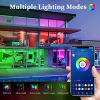 Tiras LED RGB Inteligentes WiFi con Conexión a Alexa y Google, SMD 5050, Control por Aplicación, Sincronización con Música, Tira de Luz LED de 49.2 Pies
