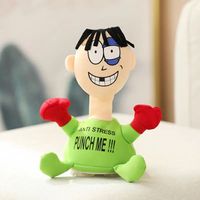Fabricants en gros évent, décompresser, battre le méchant, dessin animé créatif Punchme jouet en peluche électrique Vent Scream Doll