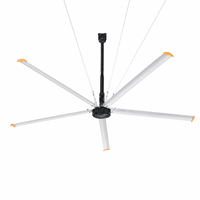 Ventilateur de plafond industriel HVLS de 24 pieds (7,3 m) à 5 pales en aluminium 6061-T6 de qualité aéronautique avec contrôle PMSM VFD pour le refroidissement de grands espaces