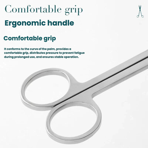 Tijeras de peluquería de acero inoxidable para eliminación de hilos, rectas, curvas, médicas, cosméticas, para cejas, con hoja inclinada, para corte de gasa quirúrgica - Product Image 2