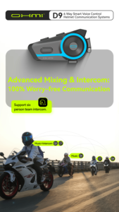 Ohmi D9 4-6 nhóm không dây thông minh Tai nghe âm nhạc chia sẻ BT không thấm nước cho <span class=keywords><strong>Bluetooth</strong></span> Mũ bảo hiểm intercom Tai nghe Long Range - Product Image 2