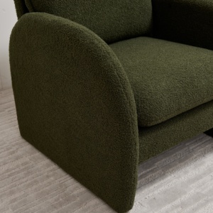 Sillón Moderno de una Plaza Tapizado en Tela para Dormitorio, Sala de Estar, Apartamento y Hotel - Diseño de Sofá Esquinero - Product Image 5