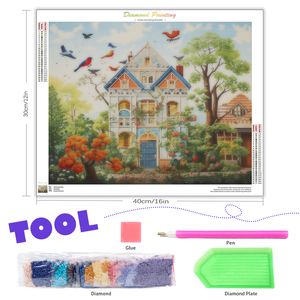 Chenistory diamant broderie arbre <span class=keywords><strong>maison</strong></span> <span class=keywords><strong>point</strong></span> <span class=keywords><strong>de</strong></span> <span class=keywords><strong>croix</strong></span> peinture paysage bricolage passe-temps Village moderne décoration <span class=keywords><strong>de</strong></span> <span class=keywords><strong>la</strong></span> <span class=keywords><strong>maison</strong></span> - Product Image 5