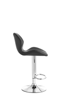 Tabouret de bar moderne réglable avec dossier en cuir PU, pivotant, avec repose-pieds et base en acier inoxydable pour îlot de cuisine, bar et salle à manger