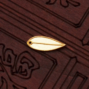 จี้รูปใบไม้ทองแดงชุบทองและเงินสำหรับทำสร้อยคอรูปทรงเพชร - Product Image 4