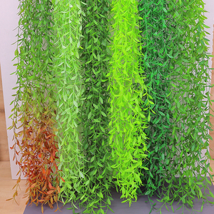 Nouvelle Collection 2026 : Guirlandes de feuilles de saule artificielles colorées de 110 cm pour la décoration murale intérieure (vente en gros) - Product Image 2