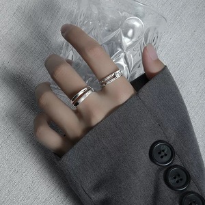 Men's Geometric <b>Rings</b> <b>Adjustable</b> Minimalist Style For Gift Jewelry - Product Image 3