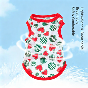 Gilet anti-chute de poils pour animaux de compagnie SummerThin, respirant et frais, motif imprimé anti-adhérent, adapté aux petits chiens et chats - Product Image 2