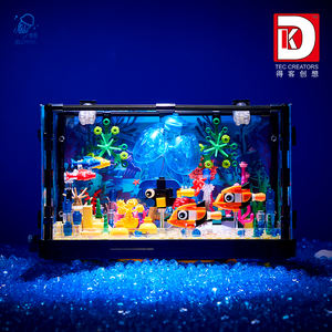 Sea World Baustein Set <span class=keywords><strong>Clown</strong></span> Fish coral Wasser pflanzen Quallen Aquarium Modell Aquatic ökologische Ziegel Spielzeug - Product Image 5
