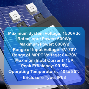 ตัวปรับแต่งประสิทธิภาพแผงโซลาร์เซลล์ YRO Photovoltaic Optimizer MPPT YHQ-600 ระบบพลังงานแสงอาทิตย์ แผงโซลาร์เซลล์ 600w พร้อมระบบตรวจสอบ MPPT แบบเรียลไทม์ - Product Image 5
