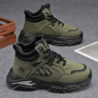 Chaussures montantes pour hommes personnalisées avec logo, directement de l'usine, empeignes de haute qualité, semelles épaisses antidérapantes, chaussures décontractées d'extérieur pour la montagne