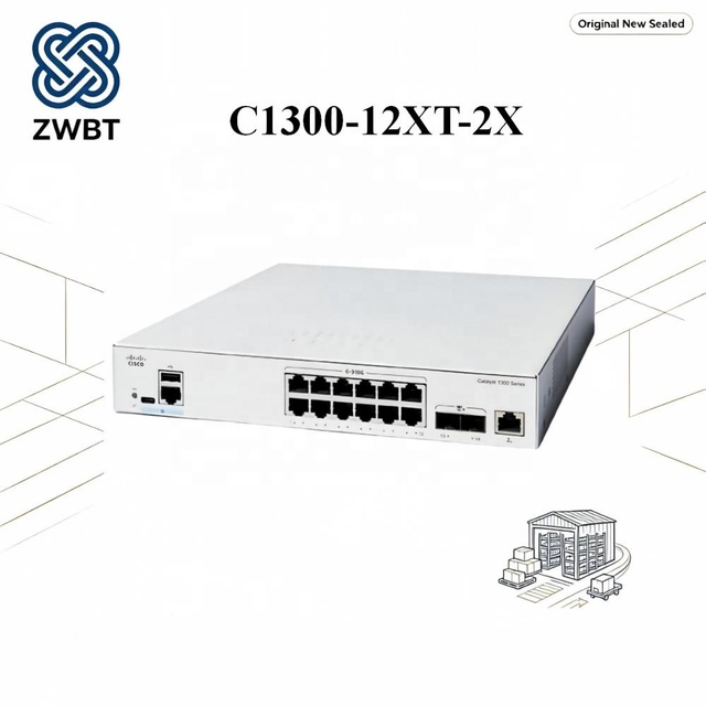 Cisco Switch C1300-12XT-2X Catalyst 1300 Series 12-Port 10GBase-T Non-PoE Layer 3 Managed Switch 2x10G SFP+ Uplink