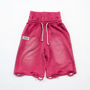 Pantalones Cortos de Algodón Grueso para Hombre XING, Estilo Vintage, Lavados y Desgastados, de Pierna Ancha, Doble Capa, con Pedrería en la Cintura - Product Image 1