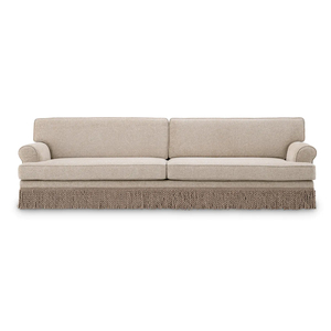 Sofá de Lujo con Respaldo Alto y Borlas, Sofá Recto de Tela de Diseño Moderno, Sofá Retro Deco de <span class=keywords><strong>3</strong></span> <span class=keywords><strong>Plazas</strong></span> para Villa o Mansión, Asientos de Diseño - Product Image 1
