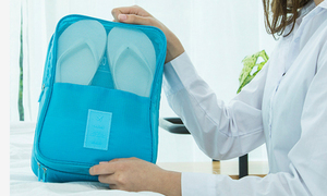 Personalizado colgante impermeable zapatillas organizador polvo ahorro de espacio de almacenamiento organizador protector titula - Product Image 3