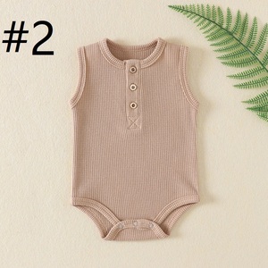 Pelele de algodón para bebé, <span class=keywords><strong>sin</strong></span> mangas, de verano, para recién nacido, traje de gateo triangular, ropa de gateo para bebé, <span class=keywords><strong>pijama</strong></span> Harajuku para bebé - Product Image 4