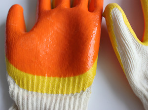 Gants de sécurité à vente chaude, deux couleurs orange, 85g, gants en latex enduits de caoutchouc, gants de travail en caoutchouc - Product Image 6