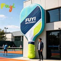 Model Raket Pickleball Tiup Raksasa Kustom dengan Cetak Logo untuk Pameran Iklan Acara Lapangan