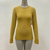 Nadina – Pull décontracté tricoté ultra-léger de haute qualité à col rond et manches longues, couleur unie, personnalisable OEM & ODM pour femme