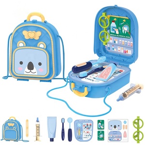 2 in 1 11 pezzi educativi fai finta di giocare borse a tracolla carine tavolo medico valigia portatile medico giocattoli per bambini - Product Image 3