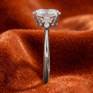 <b>Moissanite</b> <b>Ring</b> <b>Oval</b> Cut Silver Fine Jewelry <b>Ring</b> for Women Elegant Leaf Design Bridal <b>Engagement</b> Gift Fashion Jewelry <b>Ring</b> Gift - Product Image 3