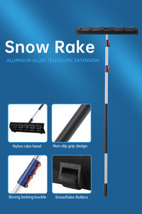 Alat Pembersih Salju Teleskopik dengan Rake Lebar, 3 Bagian Tabung, dan Gagang Anti-Selip untuk Membersihkan Atap Rumah, Truk, dan Daun - Product Image 4